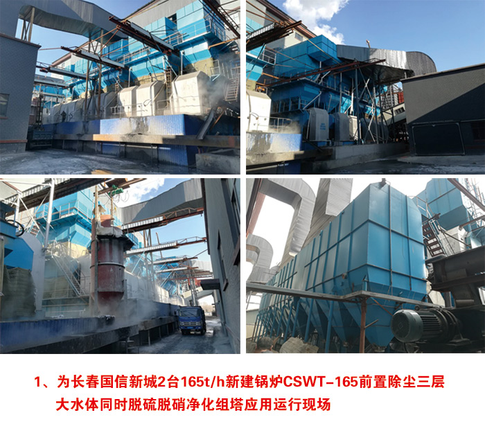 为长春国信新城2台165t/h新建锅炉CSWT-165前置除尘三层 大水体同时脱